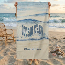 Personalized Cousin Crew Beach Towel 