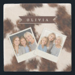 Personalized Cow Print Cowgirl Western Style Gift Stenunderlägg<br><div class="desc">There is something timeless and effortlessly cool about cow print. It seems fun, fashionable, and a touch daring because it combines rustic charm with contemporary design. This personalized cow print collection was created for people who love western inspired aesthetics, cozy country vibes, and designs that feel both trendy and personal....</div>