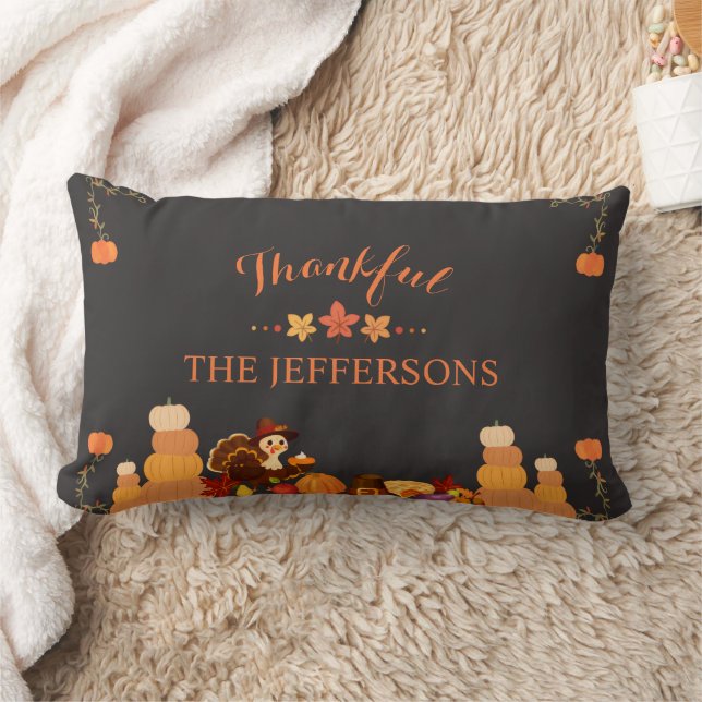 Personalized Cozy Autumn with Family Name Lumbarkudde (Filt)