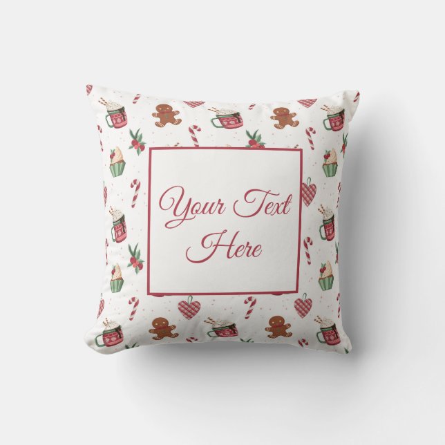Personalized Cozy Christmas Throw Pillow Kudde (Framsida)