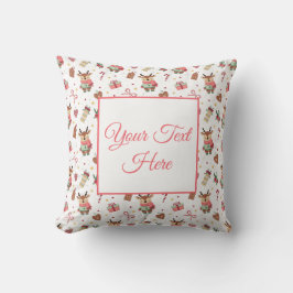 Personalized Cozy Reindeer Christmas Throw Pillow Kudde