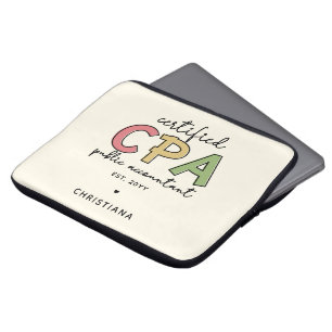 Personalized CPA Certified Public Accountant Gifts Laptop Fodral