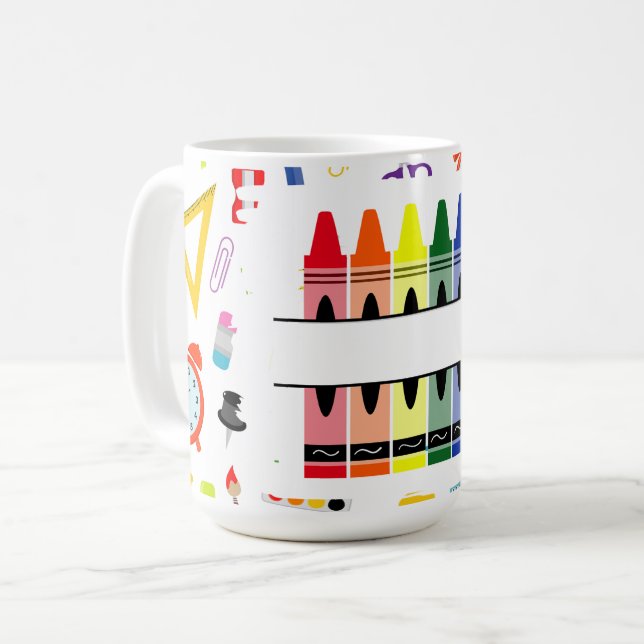 Personalized Crayon Back To School Kaffemugg (Framsida vänster)