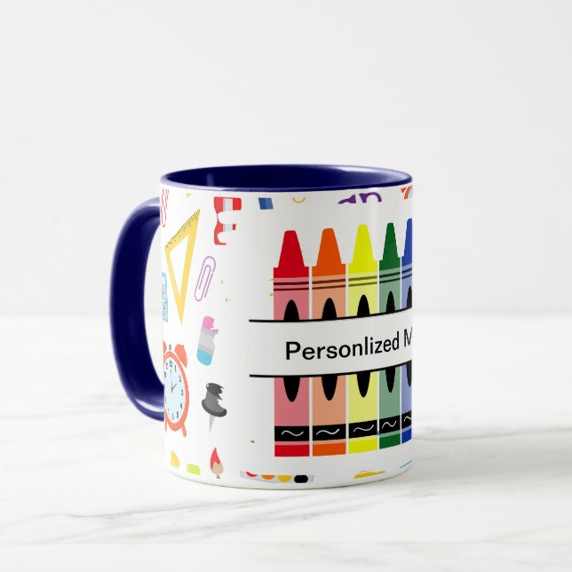Personalized Crayon Back To School Mugg (Framsida vänster)