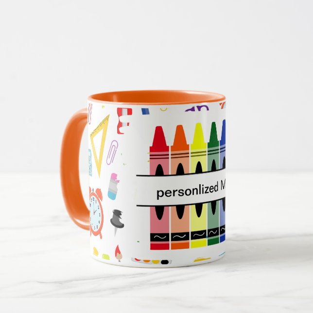 Personalized Crayon Back To School Mugg (Framsida vänster)