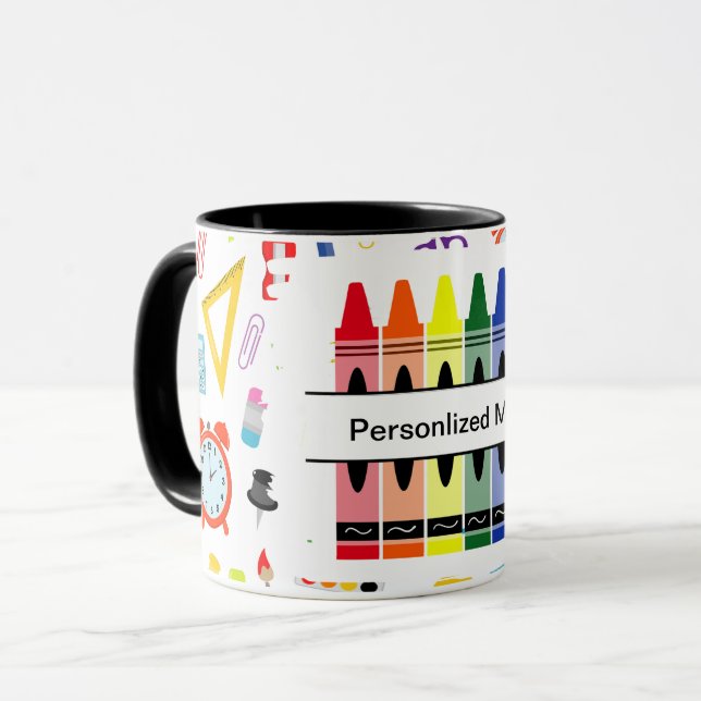 Personalized Crayon Back To School Mugg (Framsida vänster)