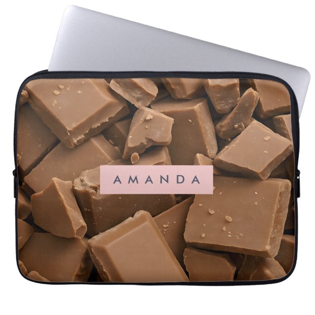 Personalized Creamy Milk Chocolate Chunk  Laptop Fodral (Framsidan)