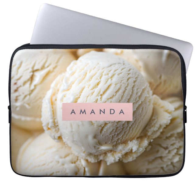 Personalized Creamy Vanilla Ice Cream  Laptop Fodral (Framsidan)
