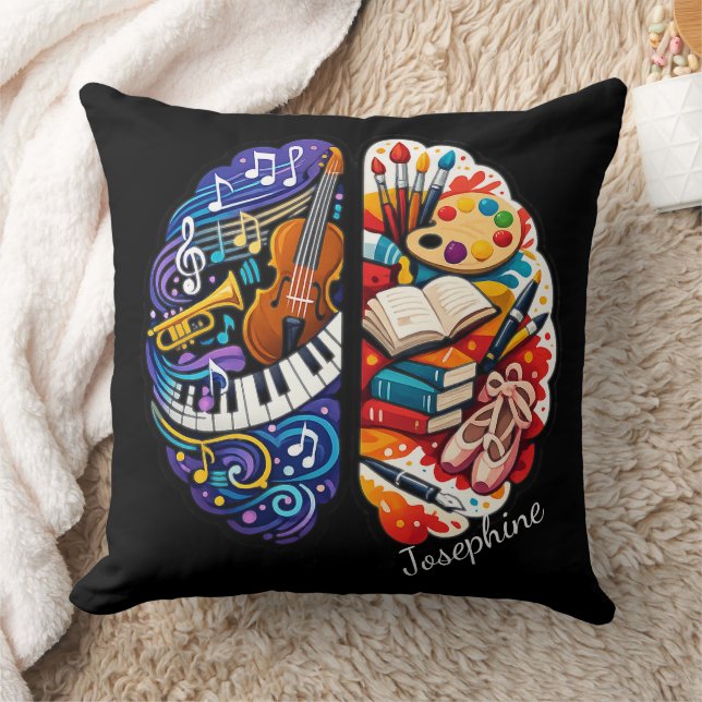 Personalized Creative Brain Arts & Music Name Chic Kudde (Filt)