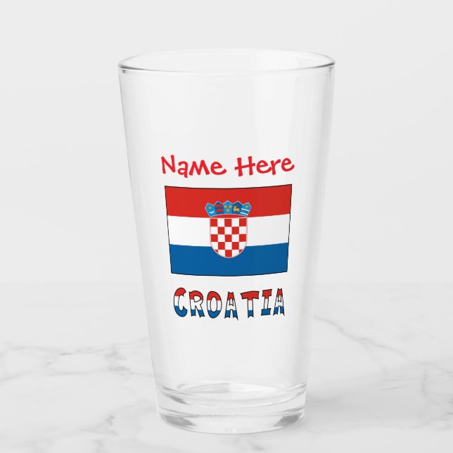 Personalized Croatia Flag  Glaskopp (Framsida)