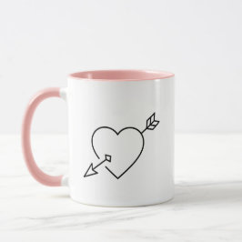 Personalized Cupid Struck Heart Arrow Coffee Mug Mugg