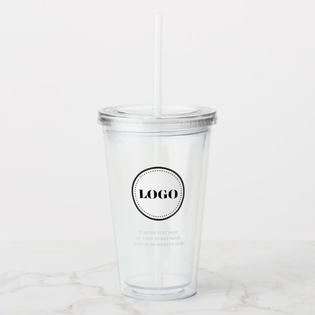 Personalized Custom Logo with Straw No Minimum Take Away Mugg (Framsida)