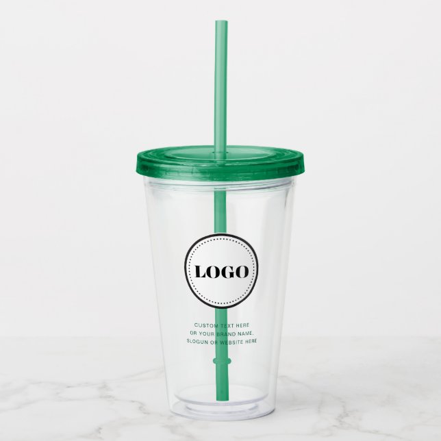 Personalized Custom Logo with Straw No Minimum Take Away Mugg (Framsida)