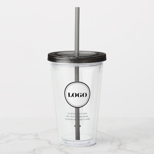 Personalized Custom Logo with Straw No Minimum Take Away Mugg (Framsida)