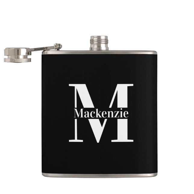 Personalized Custom Made Monogrammed Black Fickplunta (Öppnad)