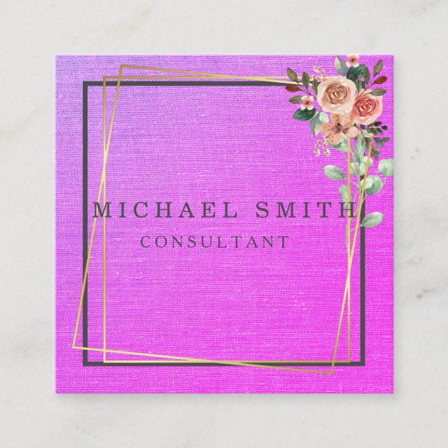 Personalized Custom Minimalist Modern QR Code Logo Fyrkantigt Visitkort (Framsida)