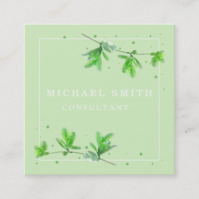 Personalized Custom Minimalist Modern QR Code Logo Fyrkantigt Visitkort (Framsida)