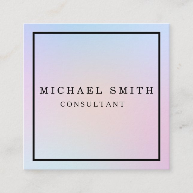 Personalized Custom Minimalist Modern QR Code Logo Fyrkantigt Visitkort (Framsida)