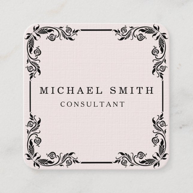 Personalized Custom Minimalist Modern QR Code Logo Fyrkantigt Visitkort (Framsida)