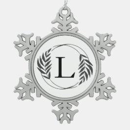 Personalized Custom Monogram Gift Snöflinga Pewter Julgransprydnad