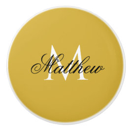 Personalized Custom Name and Monogram Ceramic Knob Knopp