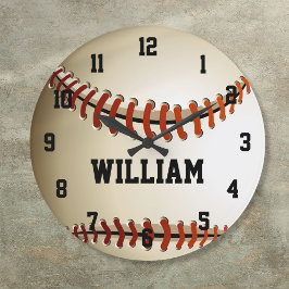 Personalized Custom Name Baseball Large Clock Stor Klocka