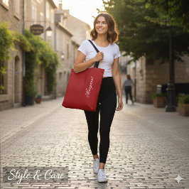 Personalized Custom Name Designer Christmas Red Tygkasse