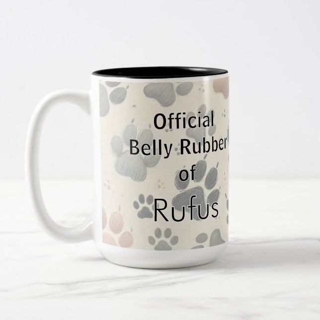 Personalized Custom Name Dog Love Två-Tonad Mugg (Vänster)