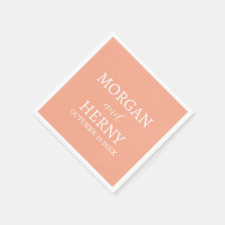 Personalized Custom Name Stylish Minimal Wedding  Pappersservett