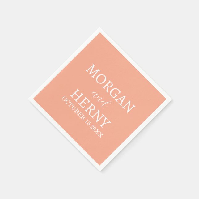 Personalized Custom Name Stylish Minimal Wedding  Pappersservett (Hörn)