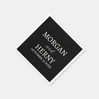 Personalized Custom Name Stylish Minimal Wedding  Pappersservett