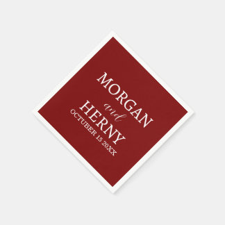 Personalized Custom Name Stylish Minimal Wedding  Pappersservett