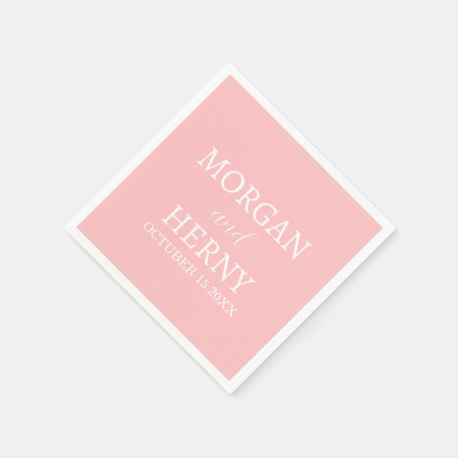 Personalized Custom Name Stylish Minimal Wedding  Pappersservett (Hörn)