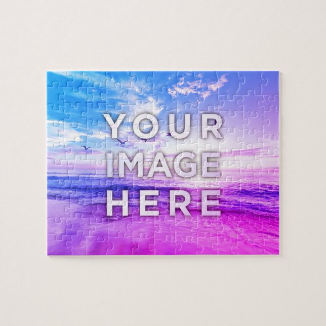 Personalized Custom Photo Vaporwave Pussel (Horisontell)