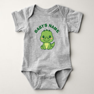 Personalized Cute Alligator Baby Bodysuit T Shirt
