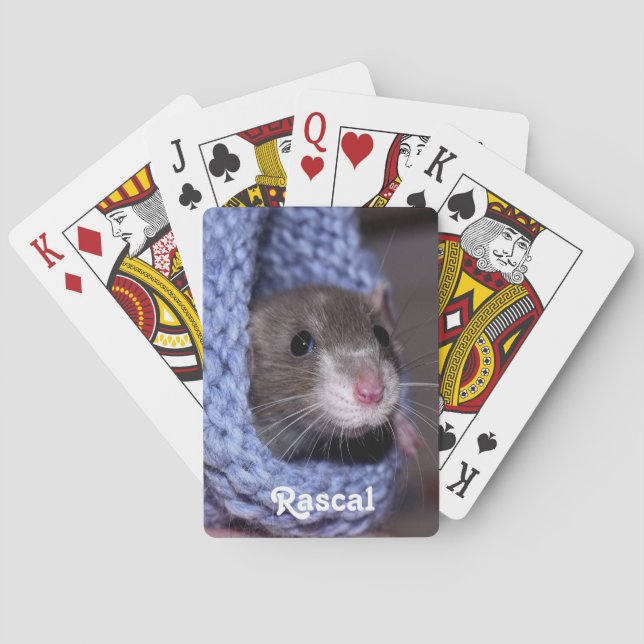 Personalized Cute Baby Pet Rat Casinokort (Baksidan)