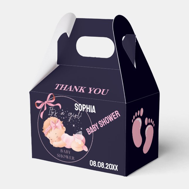 Personalized Cute Baby Shower  Favor Boxes Presentaskar (Framsidan Sidan)