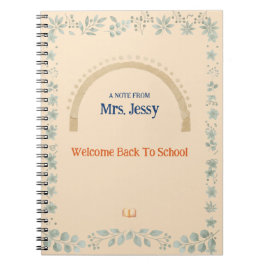 Personalized Cute Botanical Teacher Notebook Anteckningsbok