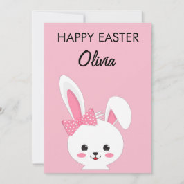 Personalized Cute Bunny Easter Kids Custom Name Julkort