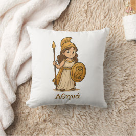 Personalized Cute Cartoon Athena Greek Goddess Kudde