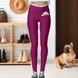 Personalized Cute Cat Pet Wine White Stripes Gift Leggings