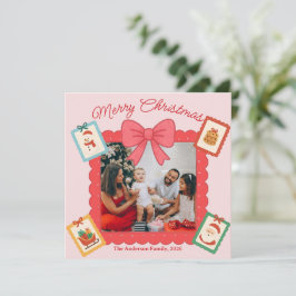 Personalized Cute Christmas Photo Collage Julkort