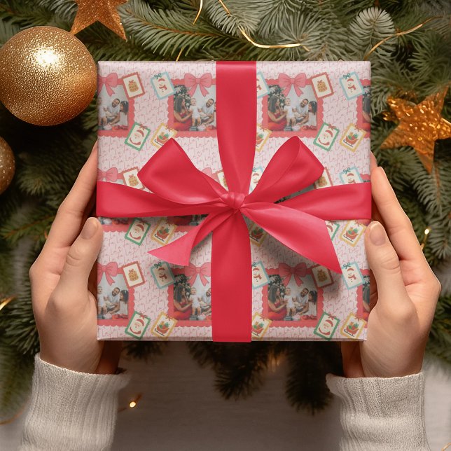Personalized Cute Christmas Photo Collage  Presentpapper (Skapare uppladdad)