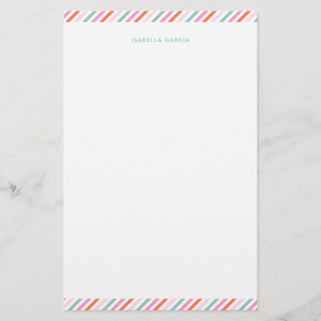 Personalized Cute Colorful Stationery Paper Brevpapper (Framsida)