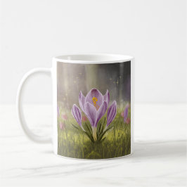 Personalized Cute Crocus Spring Illustration Mug Kaffemugg