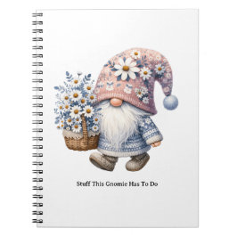 Personalized Cute Daisy Flower Gnome Women's Anteckningsbok