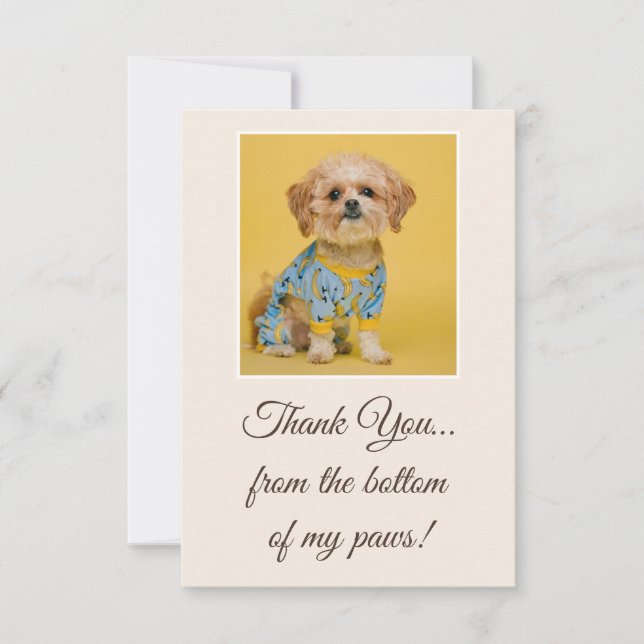Personalized Cute Funny Pet Dog Picture Theme Tack Kort (Framsida)