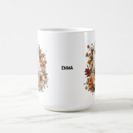 Personalized Cute Ghost and Black Cat Autumn Mug Kaffemugg