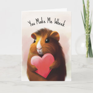 Personalized Cute Guinea Pig Valentine’s Day Kort