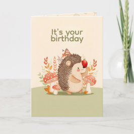 Personalized Cute Hedgehog Birthday Card Kort